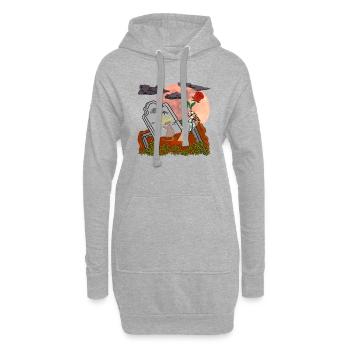 Grab Hand Rose Cybus Zombie Ratte Mond Undead - Hoodie-Kleid - Grau meliert - Vorne