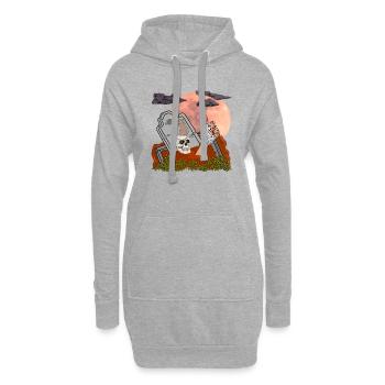 Grab Hand OK Cybus Zombie Rat Moon Undead Funny - Sweat-shirt à capuche long Femme - gris chiné - Devant