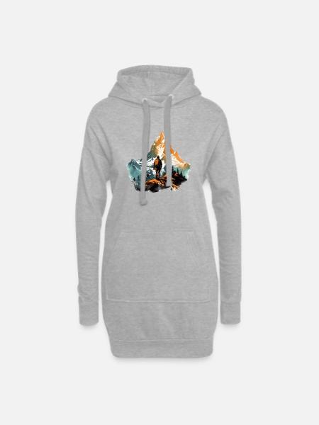 Mountain Man - Hoodie-Kleid - Grau meliert