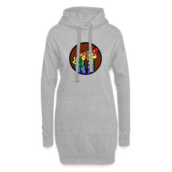 Poings4b LGBT - Sweat-shirt à capuche long Femme - gris chiné - Devant
