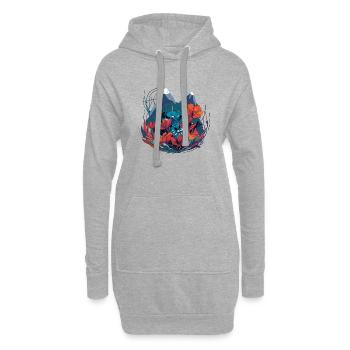 Alpenblume Blume Flower - Hoodie-Kleid - Grau meliert - Vorne