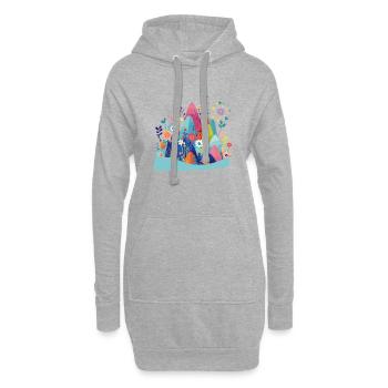 Alpenblumen Blume Flower - Hoodie-Kleid - Grau meliert - Vorne