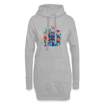 Alpenblumen Blume Flower - Hoodie-Kleid - Grau meliert - Vorne