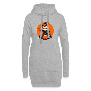 Drummer Boy orange Schlagzeug Drums - Hoodie-Kleid - Grau meliert - Vorne