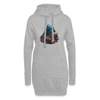 Alpenblume Blume Flower - Hoodie-Kleid - Grau meliert - Vorne