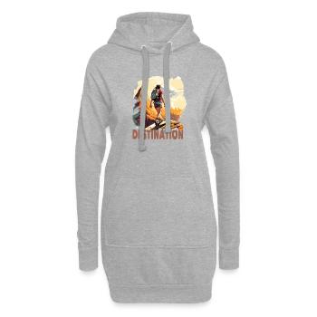 Wandern Frau Berge Destination - Hoodie-Kleid - Grau meliert - Vorne