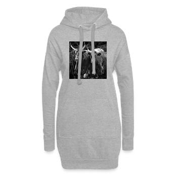 duo toro grunge - Sweat-shirt à capuche long Femme - gris chiné - Devant