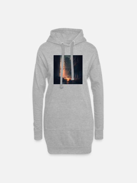 Dystopian future - Hoodie Dress - heather grey