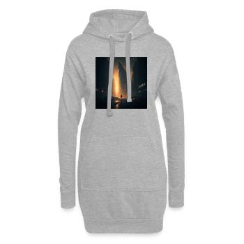 Dystopische Zukunft - Hoodie-Kleid - Grau meliert - Vorne