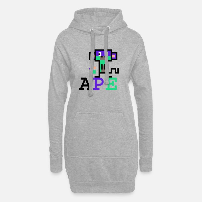 Krypto-Affe 2 - Hoodie-Kleid - Grau meliert