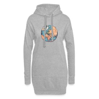 Planète Terre - Sweat-shirt à capuche long Femme - gris chiné - Devant