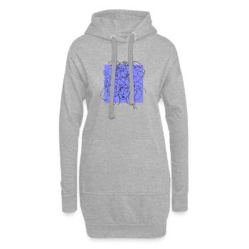 Face line purple - Sweat-shirt à capuche long Femme - gris chiné - Devant
