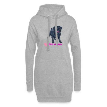 Carlin Chiens Maman Maman Chien de race - Sweat-shirt à capuche long Femme - gris chiné - Devant