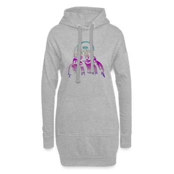 Zombie Monster Wariors Soladat Horror Schädel tot - Hoodie-Kleid - Grau meliert - Vorne