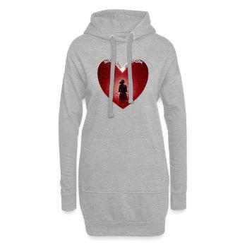Schön, dass es dich gibt - Hoodie-Kleid - Grau meliert - Vorne