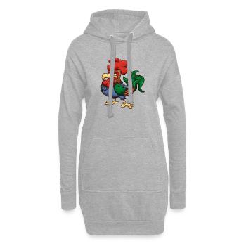 Mürrisches Cartoon-Gitter - Hoodie-Kleid - Grau meliert - Vorne