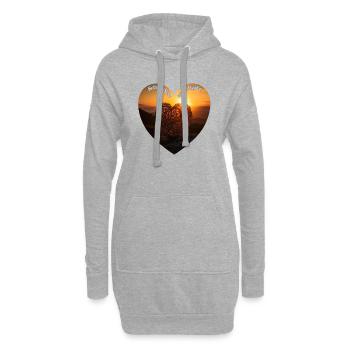 Schön, dass es dich gibt sagen Liebende zueinander - Hoodie-Kleid - Grau meliert - Vorne