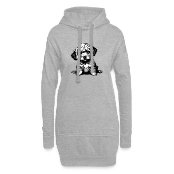 Caniche Chien Amour Caniche Chiot Chiot Propriétaire de chien - Sweat-shirt à capuche long Femme - gris chiné - Devant