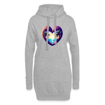 Vacances d’été Palm Tree Beach Palm Island Sun - Sweat-shirt à capuche long Femme - gris chiné - Devant