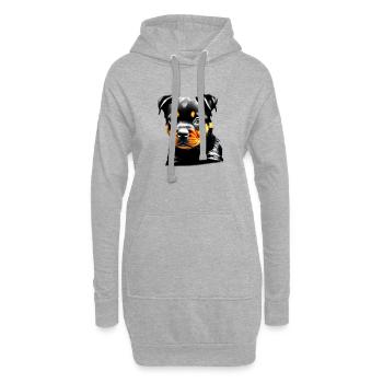 Rottweiler Hunde Rottweilerwelpe Hund Hundewelpe - Hoodie-Kleid - Grau meliert - Vorne