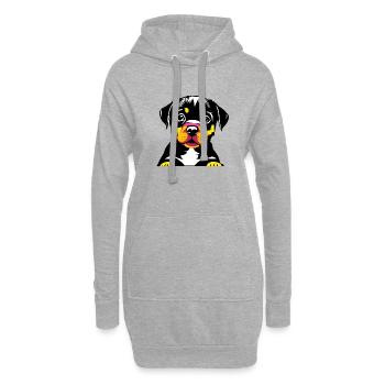 Rottweiler Chien Rottweiler Puppy Puppy Dogs - Sweat-shirt à capuche long Femme - gris chiné - Devant