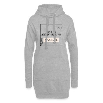 joyeux anniversaire ma cherie - Sweat-shirt à capuche long Femme - gris chiné - Devant