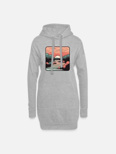 Sonnenuntergang - Hoodie-Kleid - Grau meliert