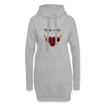 Future mariée floral - Sweat-shirt à capuche long Femme - gris chiné - Devant