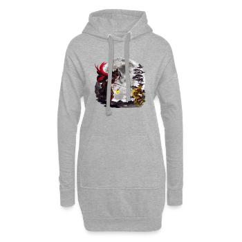 Asian golden Dragon and Warrioress 5000 - DIGITAL - Hoodie-Kleid - Grau meliert - Vorne