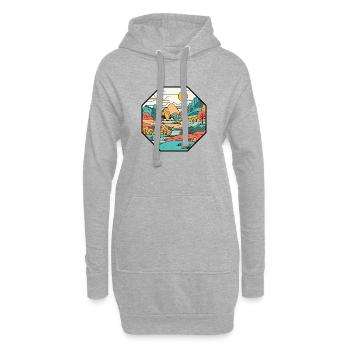 Landschaft auf dem Land - Hoodie-Kleid - Grau meliert - Vorne