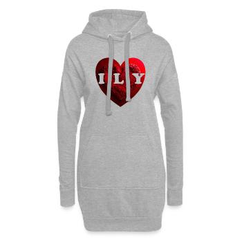 Je t’aime, disent les amants en forme courte - Sweat-shirt à capuche long Femme - gris chiné - Devant