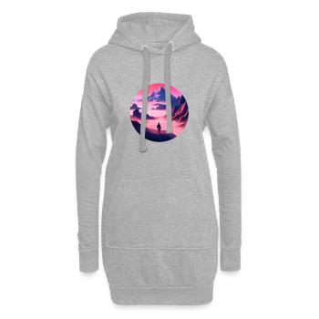 Astronaut im All - Hoodie-Kleid - Grau meliert - Vorne
