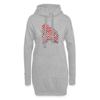 Retro-Mode Vintage coole 80er Jahre Frau Mädchen Pop Art - Hoodie-Kleid - Grau meliert - Vorne