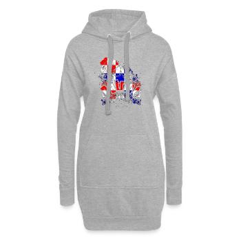 Retro-Mode Vintage coole 80er Jahre Frau Mädchen Pop Art - Hoodie-Kleid - Grau meliert - Vorne