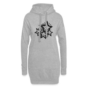 Ciel étoilé noble dessiné à la main - Sweat-shirt à capuche long Femme - gris chiné - Devant
