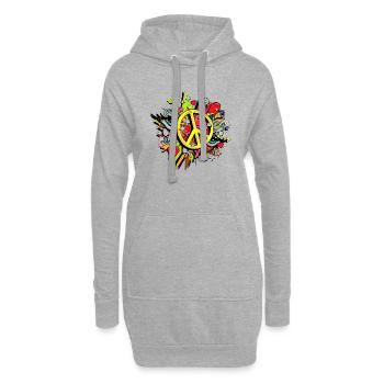 liebe frieden frieden sommer honig liebe hippie cool - Hoodie-Kleid - Grau meliert - Vorne