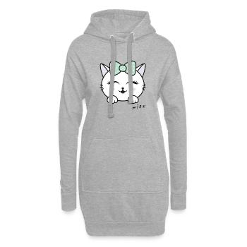 Katze miaw Liebe, Katzenliebhaber, miaw, miau - Hoodie-Kleid - Grau meliert - Vorne