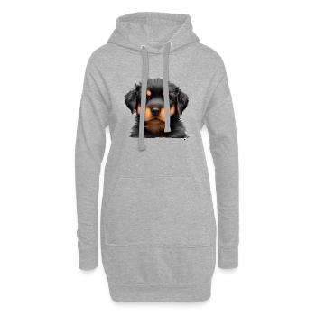 Rottweiler Chien Chiot Rottweiler Puppy Chiens - Sweat-shirt à capuche long Femme - gris chiné - Devant