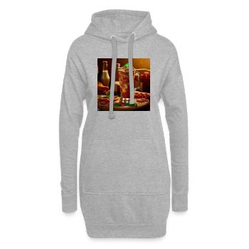 la pizza Saveur boisson - Sweat-shirt à capuche long Femme - gris chiné - Devant
