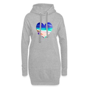 Vacances d’été Sun Palm Beach Palm Island - Sweat-shirt à capuche long Femme - gris chiné - Devant