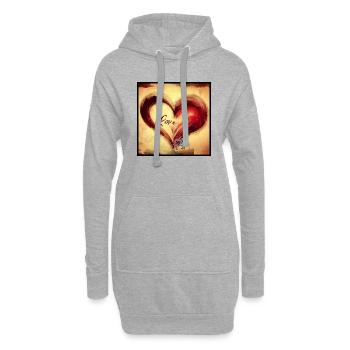 Die süße Liebe mit einem Herz zu zeigen ist Liebe! - Hoodie-Kleid - Grau meliert - Vorne