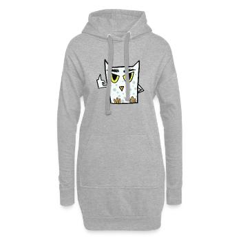 Fuck you owl montre un doigt d’honneur - Sweat-shirt à capuche long Femme - gris chiné - Devant