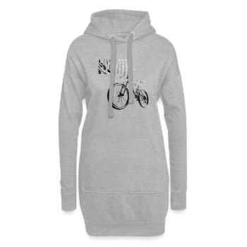 Vivre pour rouler - Sweat-shirt à capuche long Femme - gris chiné - Devant