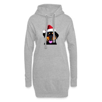 Rottweiler Chien de Noël Chiens Rottweiler Chiot - Sweat-shirt à capuche long Femme - gris chiné - Devant