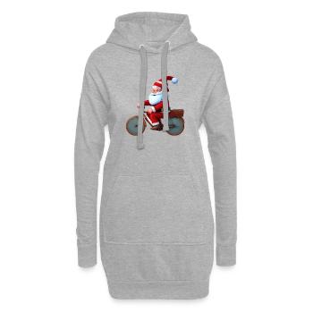Vélo de Noël Cycliste Père Noël - Sweat-shirt à capuche long Femme - gris chiné - Devant