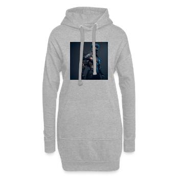 Future Cyberpunkt Warrior - Hoodie-Kleid - Grau meliert - Vorne