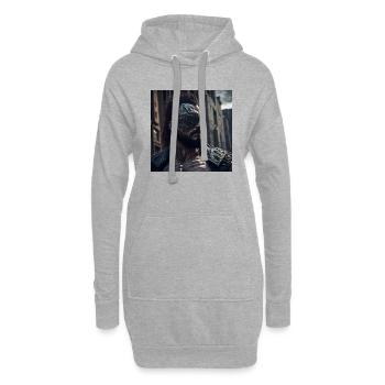 Future Cyberpunkt Warrior - Hoodie-Kleid - Grau meliert - Vorne
