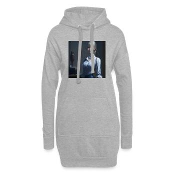 Belle fille manga - Sweat-shirt à capuche long Femme - gris chiné - Devant