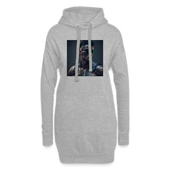 Future Cyberpunkt Warrior - Hoodie-Kleid - Grau meliert - Vorne