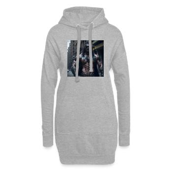 Future Cyberpunkt Warrior - Hoodie-Kleid - Grau meliert - Vorne